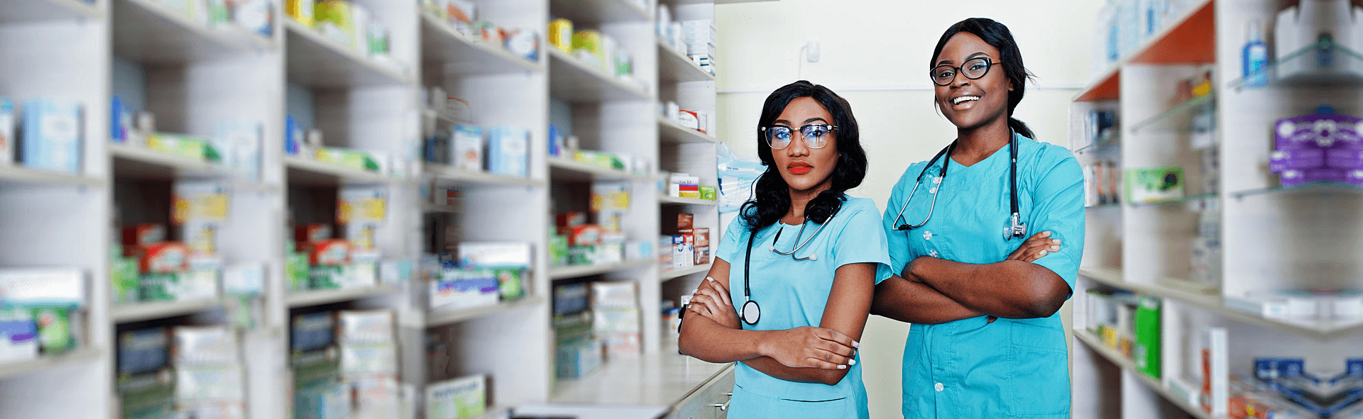 two pharmacist smiling